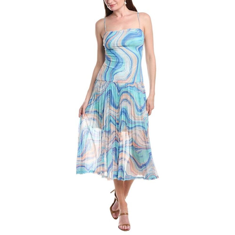 Adrianna Papell Womens Mesh Midi Dress